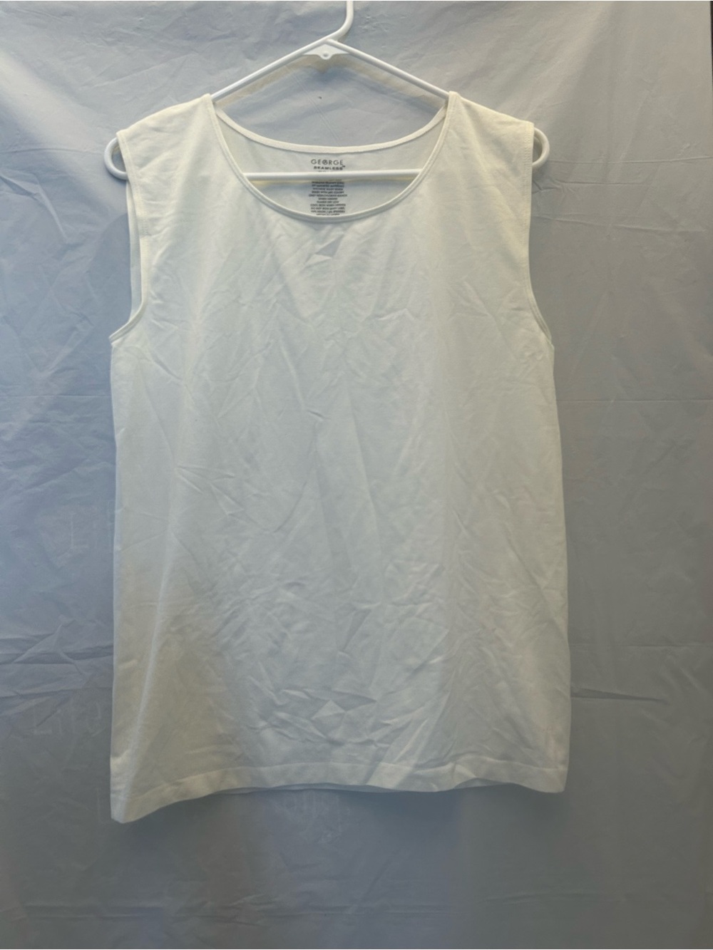 George Cream Seamless Sleeveless Scoop Neck Tank Top Sz XL/16-18 NWNT